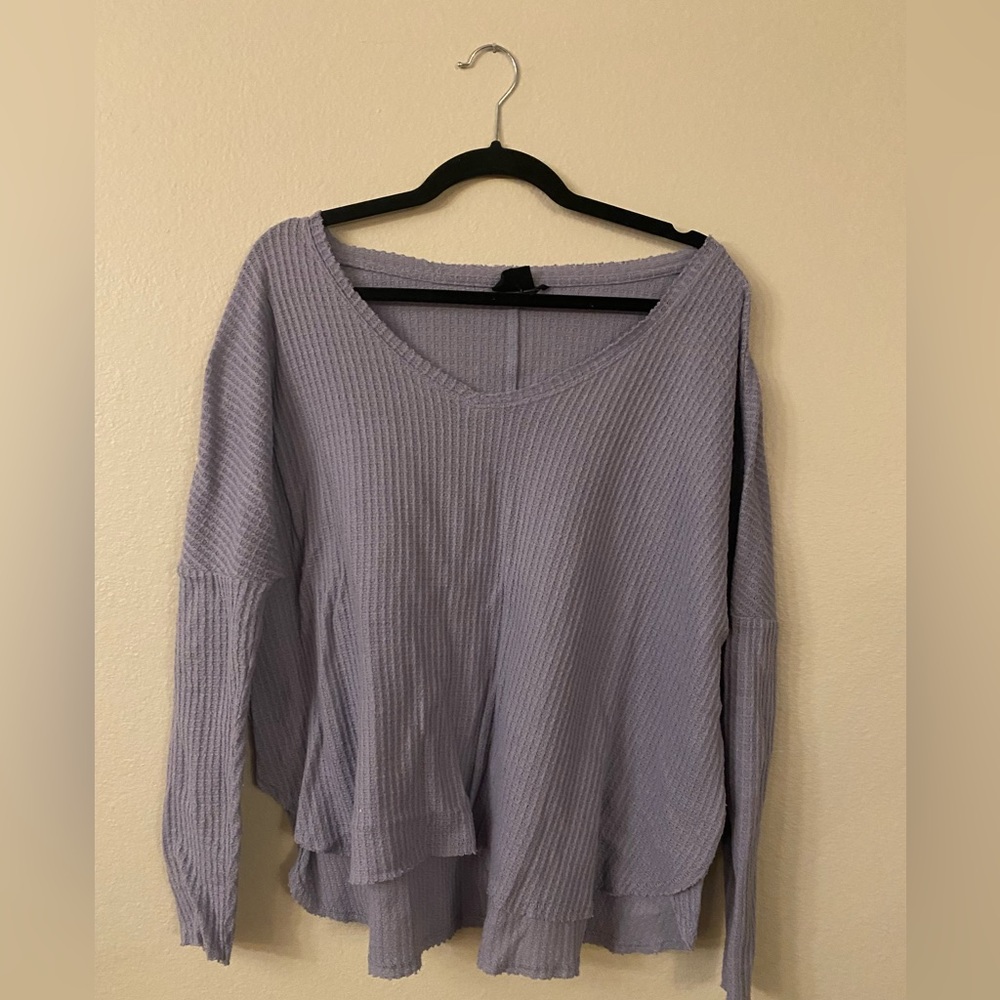 Urban Outfitters Out From Under Oversized Waffle Knit Thermal Long Sleeve Top